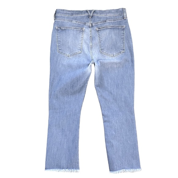 Veronica Beard Carly High Rise Kick Flare Raw Hem Blue Jean Sunrise Wash Size 30 - Picture 4 of 11